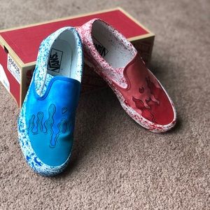 Slip on vans custom drip 💧and fire 🔥